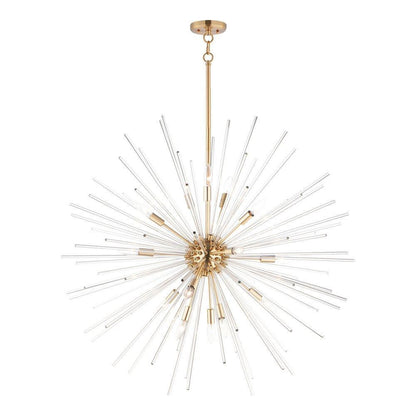 Maxim Lighting 28666CLSBR Polaris 16 Light 40 inch Satin Brass Sputnik Pendant Ceiling Light full view