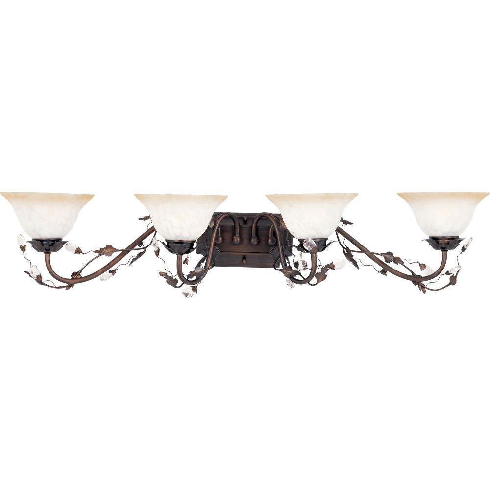 Maxim Lighting 2866FIOI Elegante 4 Light 38.5 inch Oil Rubbed Bronze Bath Vanity Wall Light