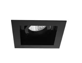 Eurofase Lighting 28722-30-021 3-in Amigo Downlight with Trim, Square, Gimbal, Voltage 120V-277V, Color Temperature 3000K, Wattage 15W, Black