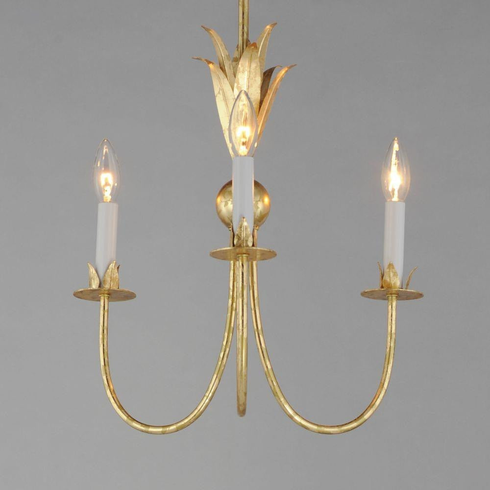 Maxim Lighting 2883GL Paloma 3 Light Gold Leaf Mini Pendant Ceiling Light - Close-Up Front View