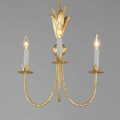 Maxim Lighting 2883GL Paloma 3 Light Gold Leaf Mini Pendant Ceiling Light - Close-Up Front View