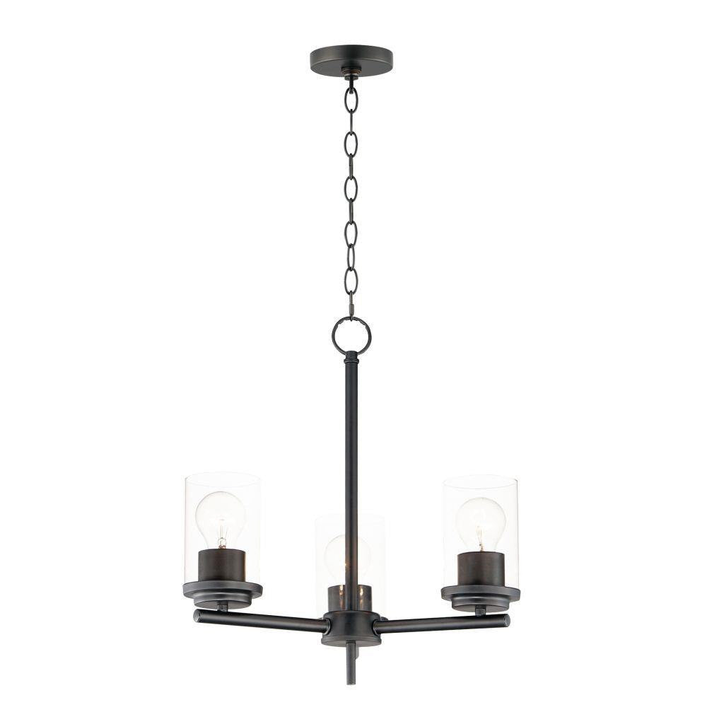 Maxim Lighting 10203CLSBR Corona 3 Light Chandelier Ceiling Light - White Background