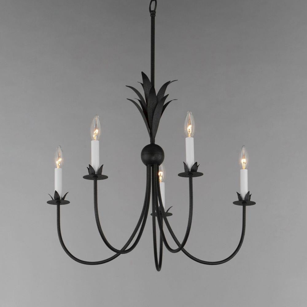 Maxim Lighting 2885AR Paloma Anthracite Chandelier - Lit Detail View