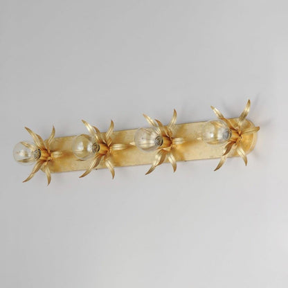 Maxim Lighting 2887AR Paloma 4 Light Wall Sconce - Gold Leaf finish lifestyle view with bulbs installed