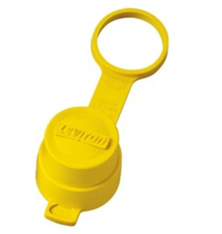 Leviton 28W Cap for Locking Plug, 30 Amp, Wetguard IP66 - YELLOW