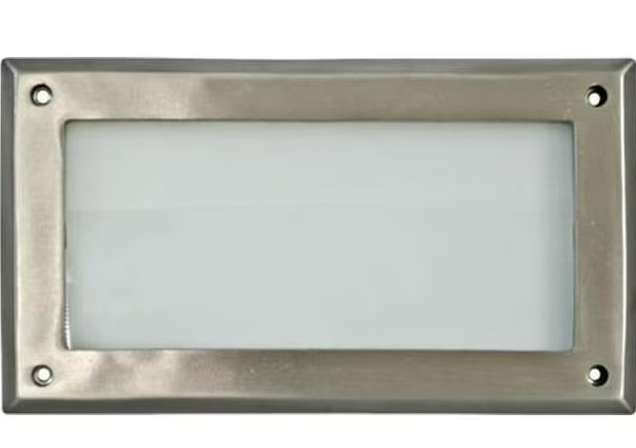Dabmar Lighting DSL1001-L12-40K-SS304 G24 LED Cast Aluminium Open Face Step Light, Black, Voltage 120V-277V, Wattage 12W, Color Temperature 40K, 304 Stainless Steel Finish