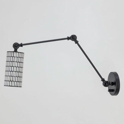 Maxim Lighting 29120BKWT Shaka 1 Light Black White Swing Arm Wall Sconce - extended arm view
