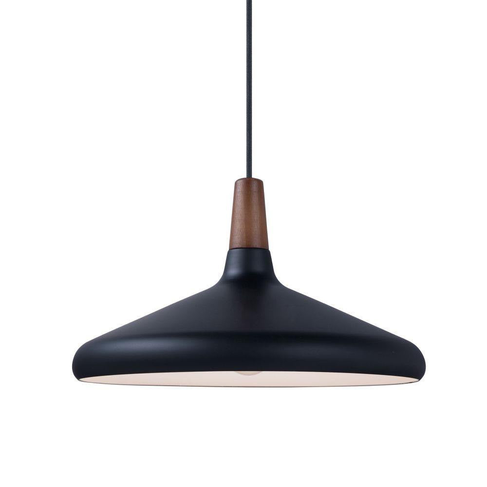 Maxim Lighting 11354WNBK Nordic 1 Light Pendant in Walnut/Black finish, front view on white background