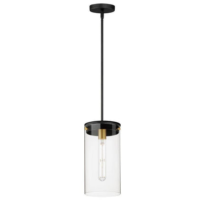 Maxim Lighting 12408CLBKSBR Pinn 1 Light 8 inch Black/Satin Brass Pendant Ceiling Light