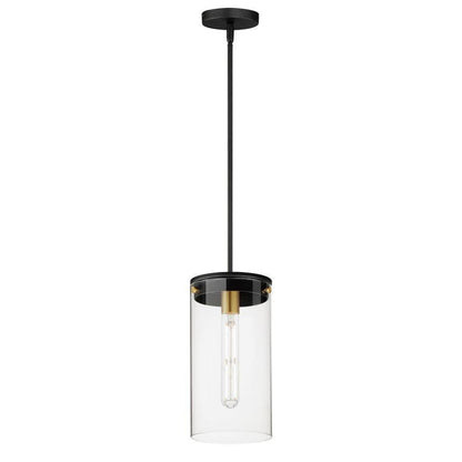Maxim Lighting Pinn 1 Light Pendant Ceiling Light Black Satin Brass Clear Glass