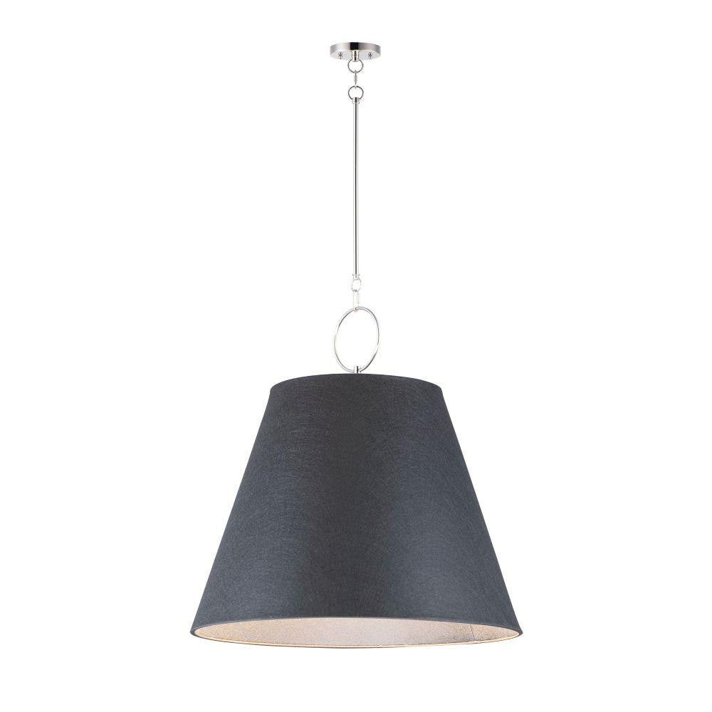 Maxim Lighting 14438BKPN Acoustic 1 Light 30 Inch Black Polished Nickel Pendant Ceiling Light - full product view