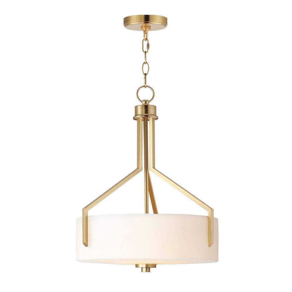 Maxim Lighting 21287SWSBR Dart 3 Light 16.75 inch Satin Brass Pendant Ceiling Light - White Background