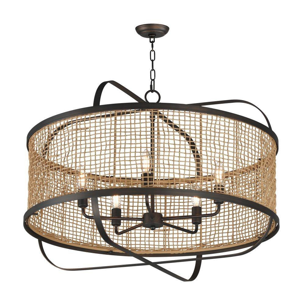 Maxim Lighting 22475WWT Cestino 5 Light 30 inch Weathered White Pendant Ceiling Light