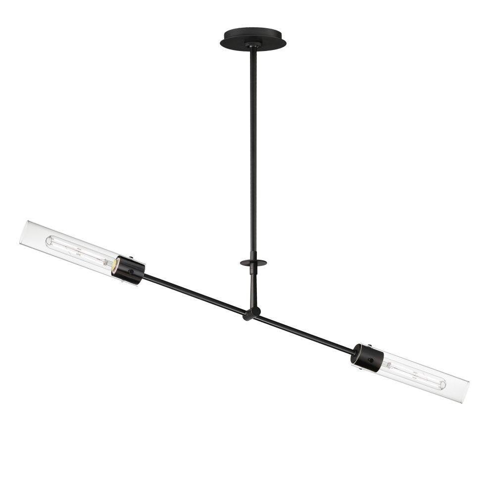 Maxim Lighting 26372CLBK Equilibrium 2 Light 42 inch Black Linear Pendant Ceiling Light - White Background