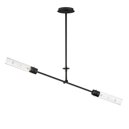 Maxim Lighting 26372CLNAB Equilibrium 2 Light 42 Inch Naturally Aged Brass Linear Pendant Ceiling Light