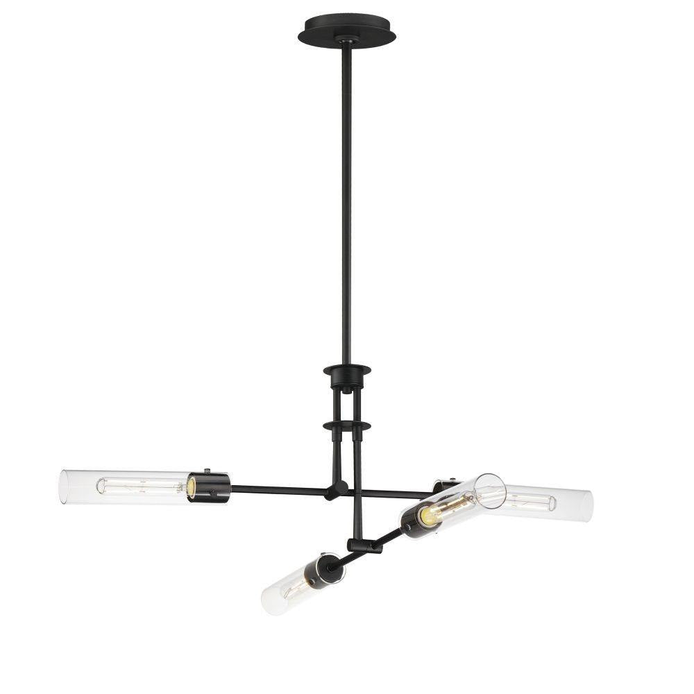 Maxim Lighting 26374CLBK Equilibrium 4 Light 36 inch Matte Black LED Pendant Ceiling Light - White Background