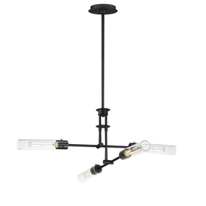 Maxim Lighting 26374CLBK Equilibrium 4 Light 36 inch Matte Black LED Pendant Ceiling Light - White Background