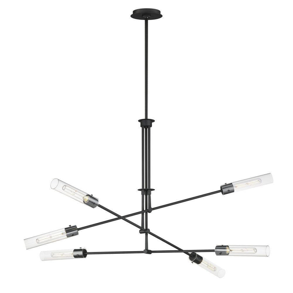 Maxim Lighting 26376CLBK Equilibrium 6 Light Black Pendant Ceiling Light - Full View on White Background