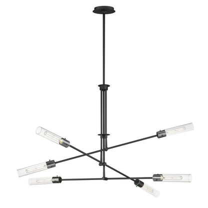 Maxim Lighting 26376CLBK Equilibrium 6 Light Black Pendant Ceiling Light - Full View on White Background