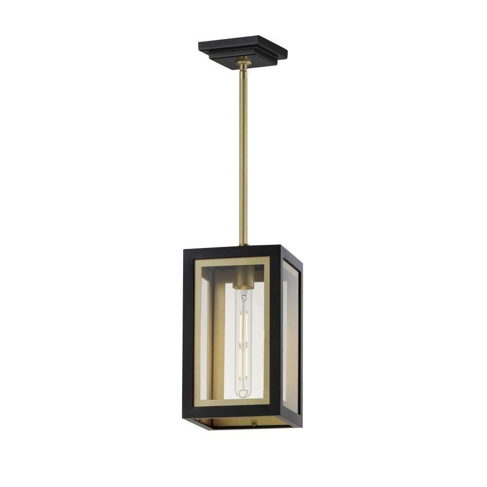 Maxim Lighting 30051CLWTGLD Neoclass 1 Light 7 Inch White/Gold Outdoor Pendant - full view with stem