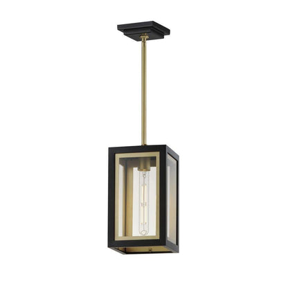 Maxim Lighting 30051CLWTGLD Neoclass 1 Light 7 Inch White/Gold Outdoor Pendant - full view with stem