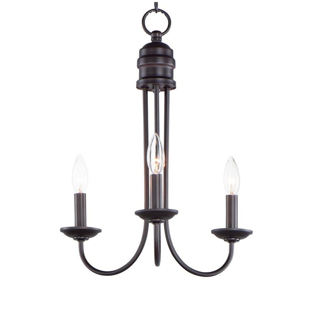 Maxim Lighting 10343SN Logan 3 Light 15.5 inch Satin Nickel Chandelier Ceiling Light