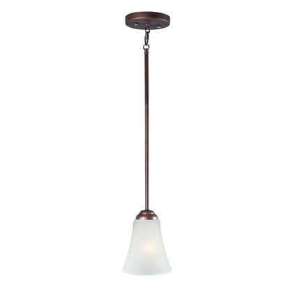 Maxim Lighting 92081FTOI Vital 1 Light Mini Pendant in Oil Rubbed Bronze with Frosted Glass Shade - Full View