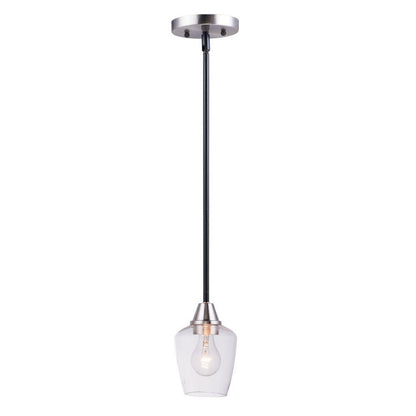 Maxim Lighting 96120CLBKSN Goblet 1 Light 7.5 inch Black/Satin Nickel Mini Pendant Ceiling Light - White Background Full View