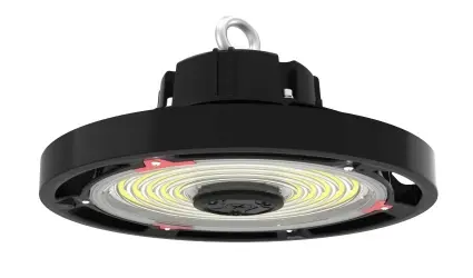 Keystone KT-RHLED150PS-12C-8CSB-VDIM-P /TAA Round High Bay, Selectable Wattage, Voltage 120V-277V, Multi-Color Temperature, Black, TAA