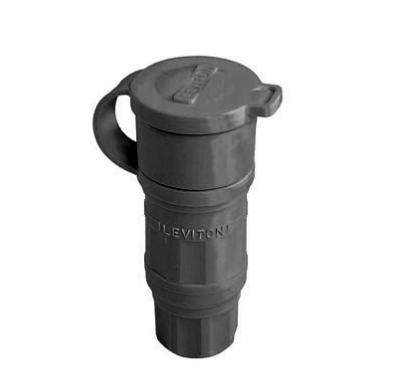Leviton 29W48-B 30 Amp, 250 Volt, NEMA L6-30R, 2P, 3W, Locking Connector, Industrial Grade, Grounding, Wetguard - Black