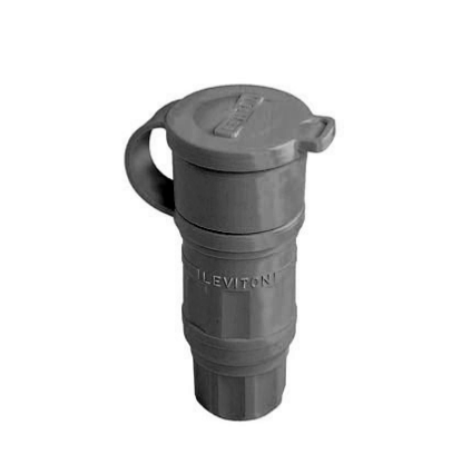 Leviton 29W76-B 30 Amp, 480 Volt 3-Phase, NEMA L16-30R, 3P, 4W, Locking Connector, Industrial Grade, Grounding, Wetguard - Black