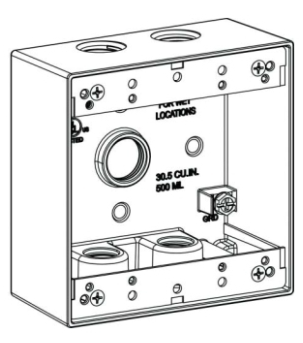 Orbit 2B50-5-W 2G 5-OUTLET WEATHER-PROOF BOX White Finish