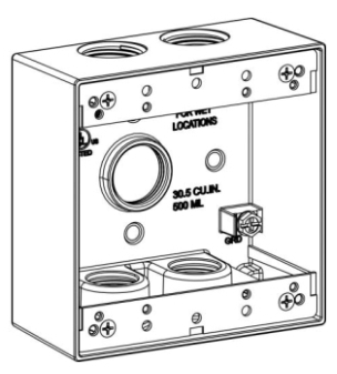 Orbit 2B75-5-W 2G 5-OUTLET WEATHER-PROOF BOX White Finish