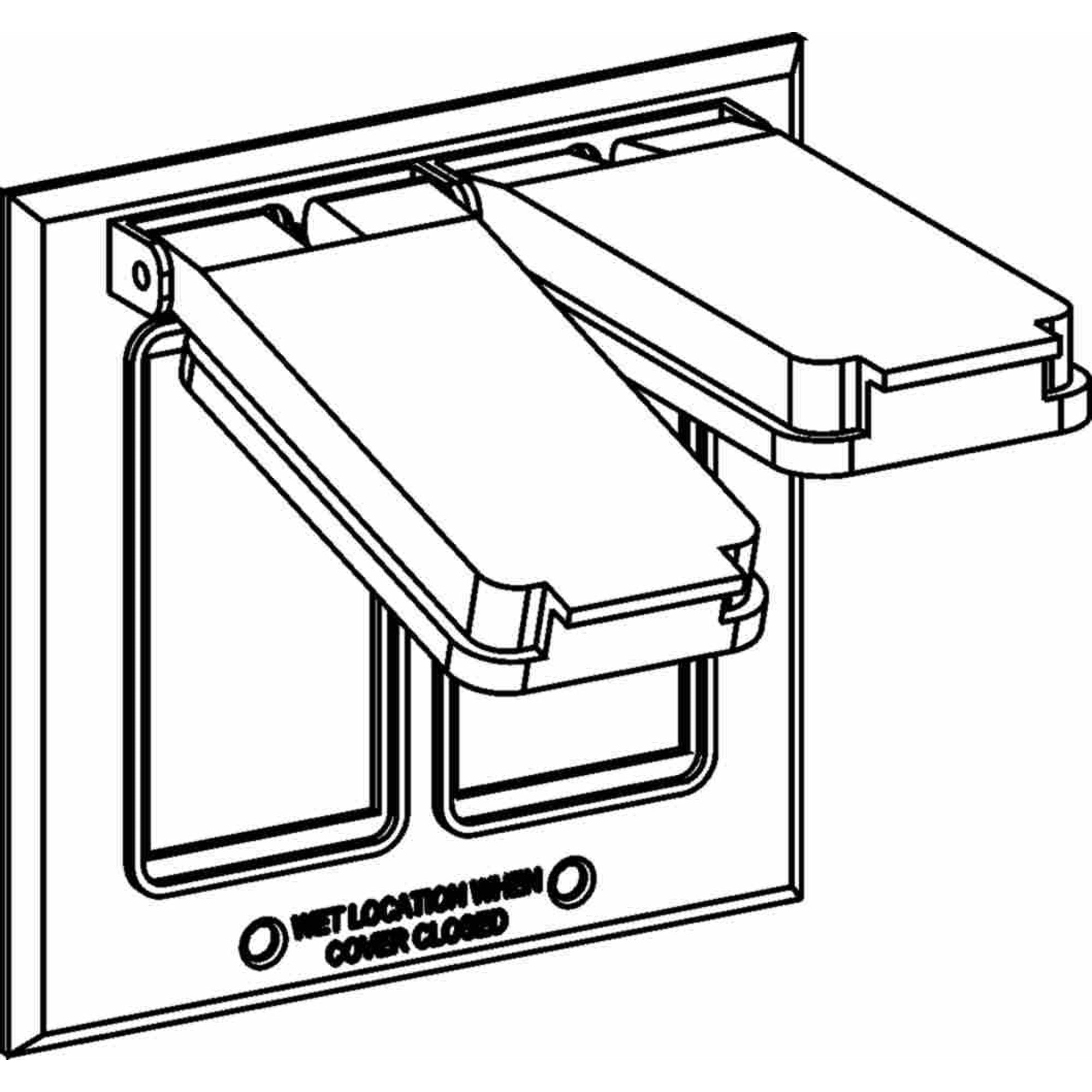 ORBIT 2C-2G-BR Electric Box Cover, Decora Receptacles Zinc Weatherproof W/ Two-Gang, Bronze Finish