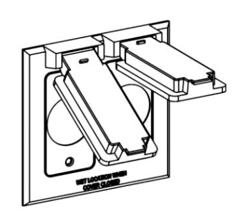 ORBIT 2C-2S-WH 2G Single Receptacle/Switch Weather-Proof Cover - White Finish