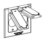 ORBIT 2C-2S-WH 2G Single Receptacle/Switch Weather-Proof Cover - White Finish