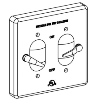 ORBIT 2C-2SW-BR 2-G Weather-Proof Cover 2 Lever Switches + 15A Switch Device Mount, Bronze Finish