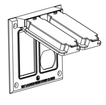 ORBIT 2C-GD 2-G Electric Box Cover, Decorative & Duplex Receptacles Zinc Weatherproof, Gray Finish
