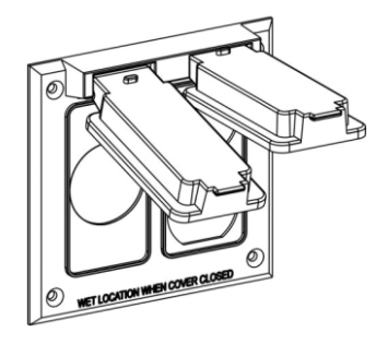 ORBIT 2C-SD 2-G Electric Box Cover, Duplex & 1.406" Diameter Opening Zinc Weatherproof, Gray Finish