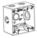 ORBIT 2DB100-7X 2-G Electric Box, 2 5/8" Deep 7 Outlets w/1" Hole Size X-Configuration Weatherproof, Gray Finish