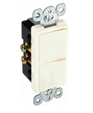 ORBIT 2DS15-BK 15A Double Combo Decora Switch, Black Finish