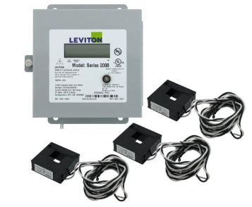 Leviton 2K208-2D Submeter, Indoor, 208v, 3 Phase 4 Wire, Max 200a, 3 Split Core Current Transformers, Demand Meter, Electric Meter Kit