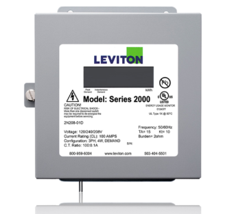 Leviton 2N208-1D Submeter, Indoor, 120/208/240v, 3 Phase 4 Wire, Max 100a, Three Element, Demand, Electric Meter