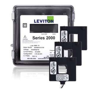 Leviton 2O208-4W Submeter, Outdoor, 120/208v, 3 Phase 4 Wire, Max 400a, 3 Split Core Current Transformers, Electric Meter Kit