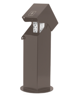 Leviton 2PH18-2Z 2-Gang 2-Gang 18" Stainless Power Pedestal Kit, Surface Mount Hinged Top, Bronze and W5833-W