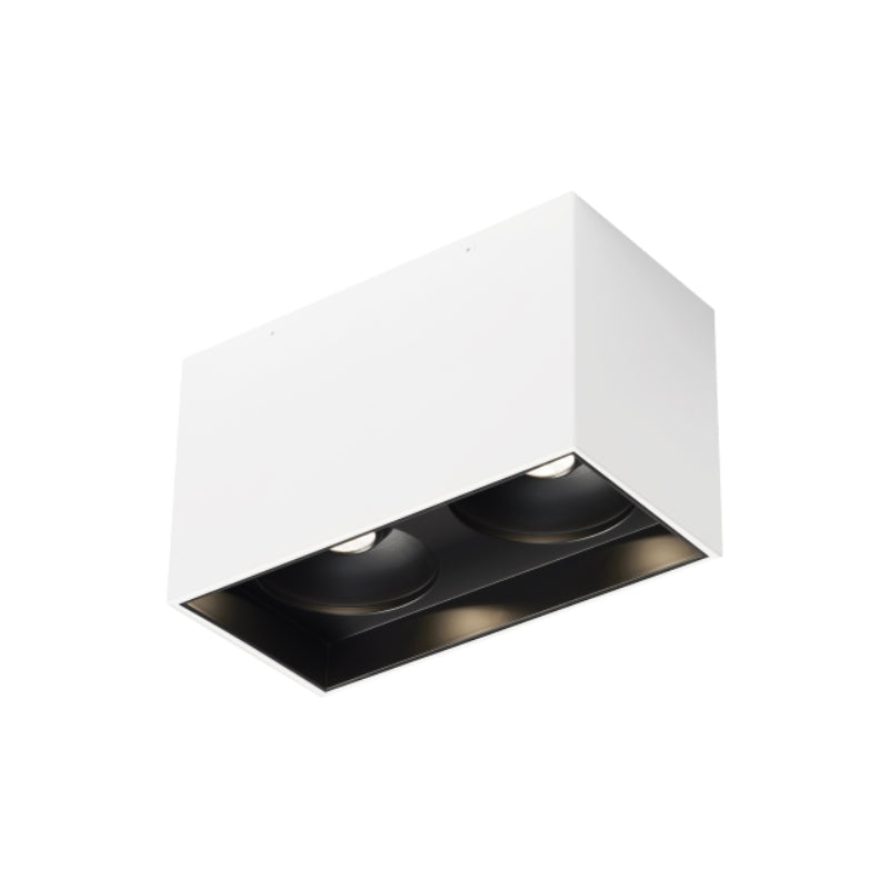 Visual Comfort Architectural 700FMEXOD660WB-LED935 Modern Exo Dual 10" LED Ceiling Light - 120-277V - CCT: 3500K - Shade Color: Matte White - Trim Finish: Black - Beam Spread: 60°