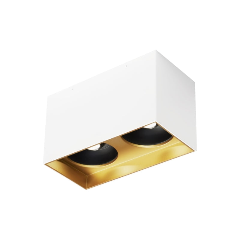 Visual Comfort Architectural 700FMEXOD660WG-LED935 Modern Exo Dual 10" LED Ceiling Light - 120-277V - CCT: 3500K - Shade Color: Matte White - Trim Finish: Haze Gold - Beam Spread: 60°