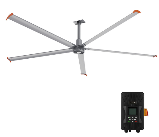 Carro USA CDC-145S-075-480 Makani Modern 14' Neodymium Magnet Direct-Drive Motor Commercial Industrial Ceiling Fan w/ Controller, Silver Finish
