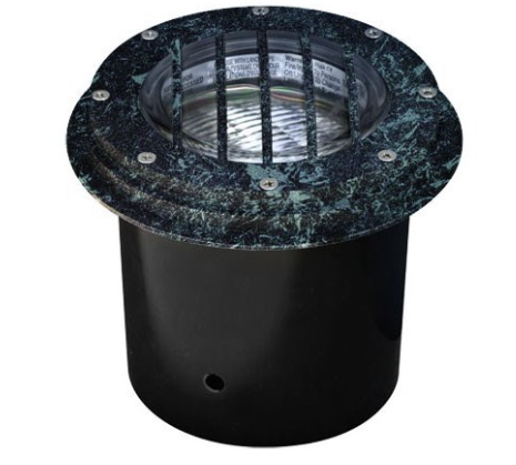 Dabmar Lighting LV305-L9-30K-VG LED Cast Aluminum In-Ground Well Light w/ Grill, Color Temperature 3000K, Verde Green Finish