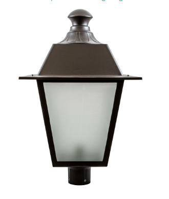 Dabmar Lighting GM224-L30-30K-BZ Cast Aluminum Post Top Light , 120V, E26,Color Temperature 3000K, Bronze Finish